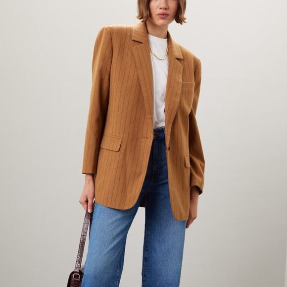 Madewell Oversized Blazer in Pinstripe Size 6 - Picture 1 of 11